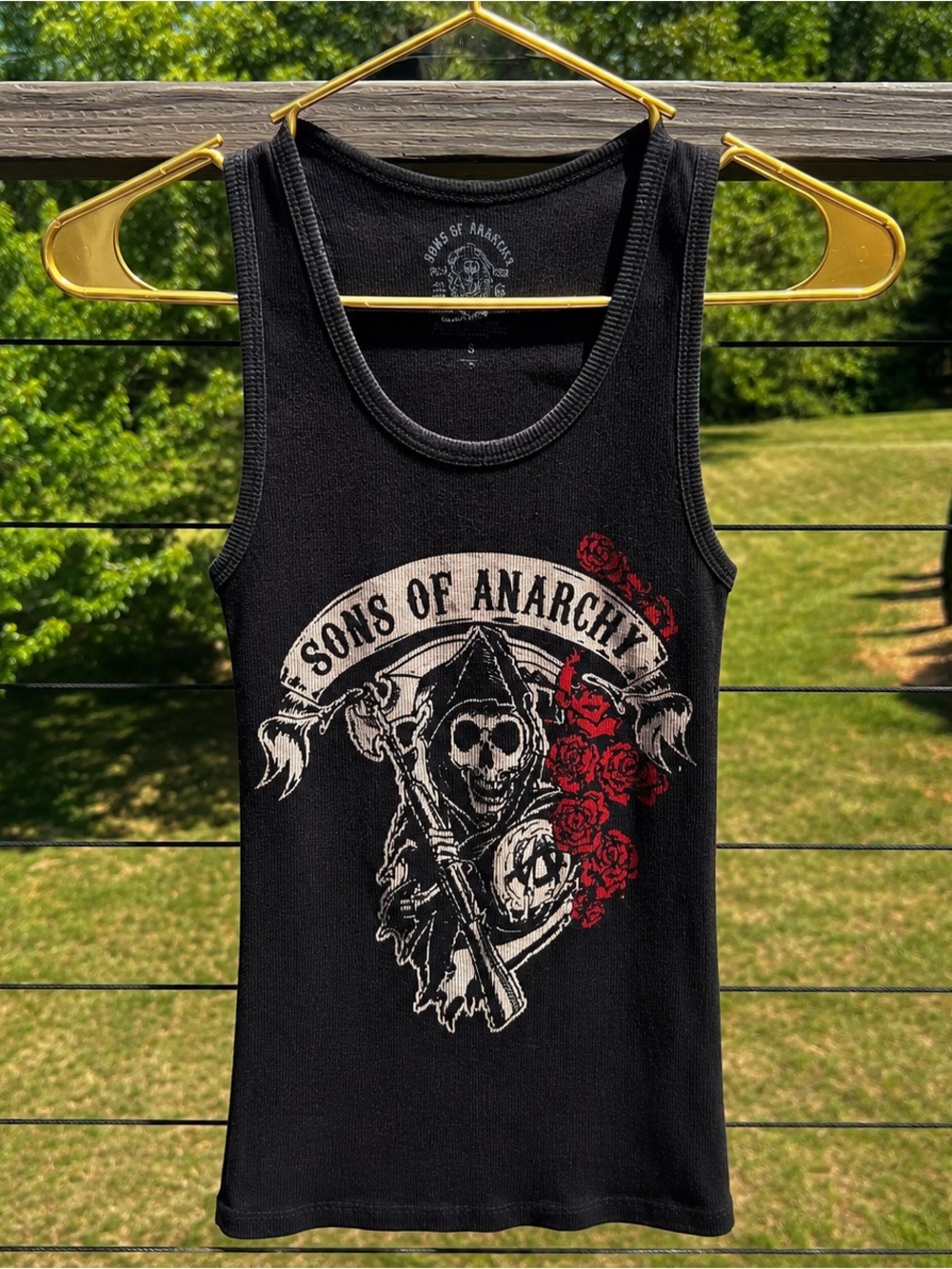 Sons of Anarchy Graphic Tank Top Black Ribbed Size Small